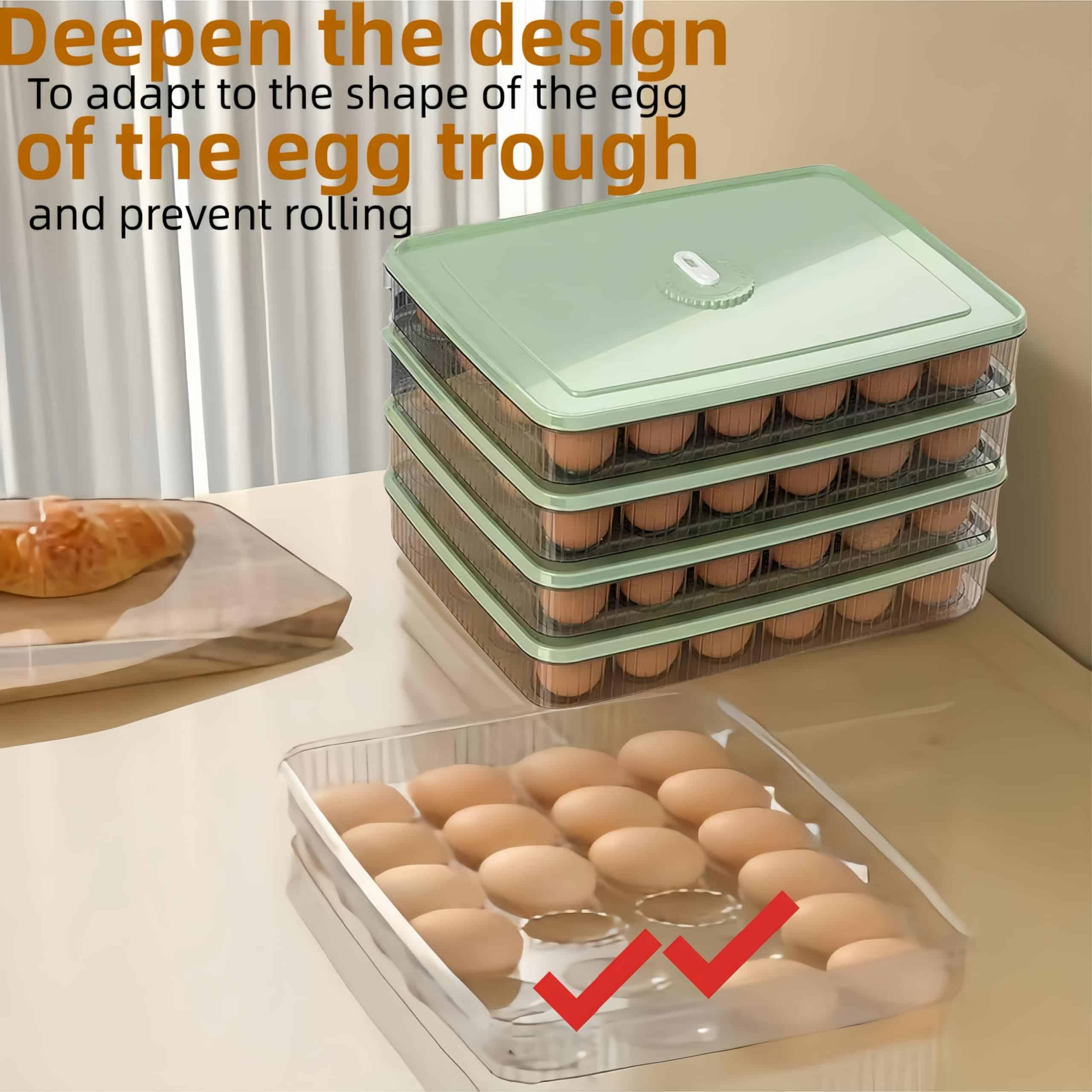 Porta huevos para refrigerador transparente 4x24 bandejas - Imagen 5