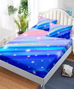 Juego de Sábanas y Fundas de Almohada Arcoíris de