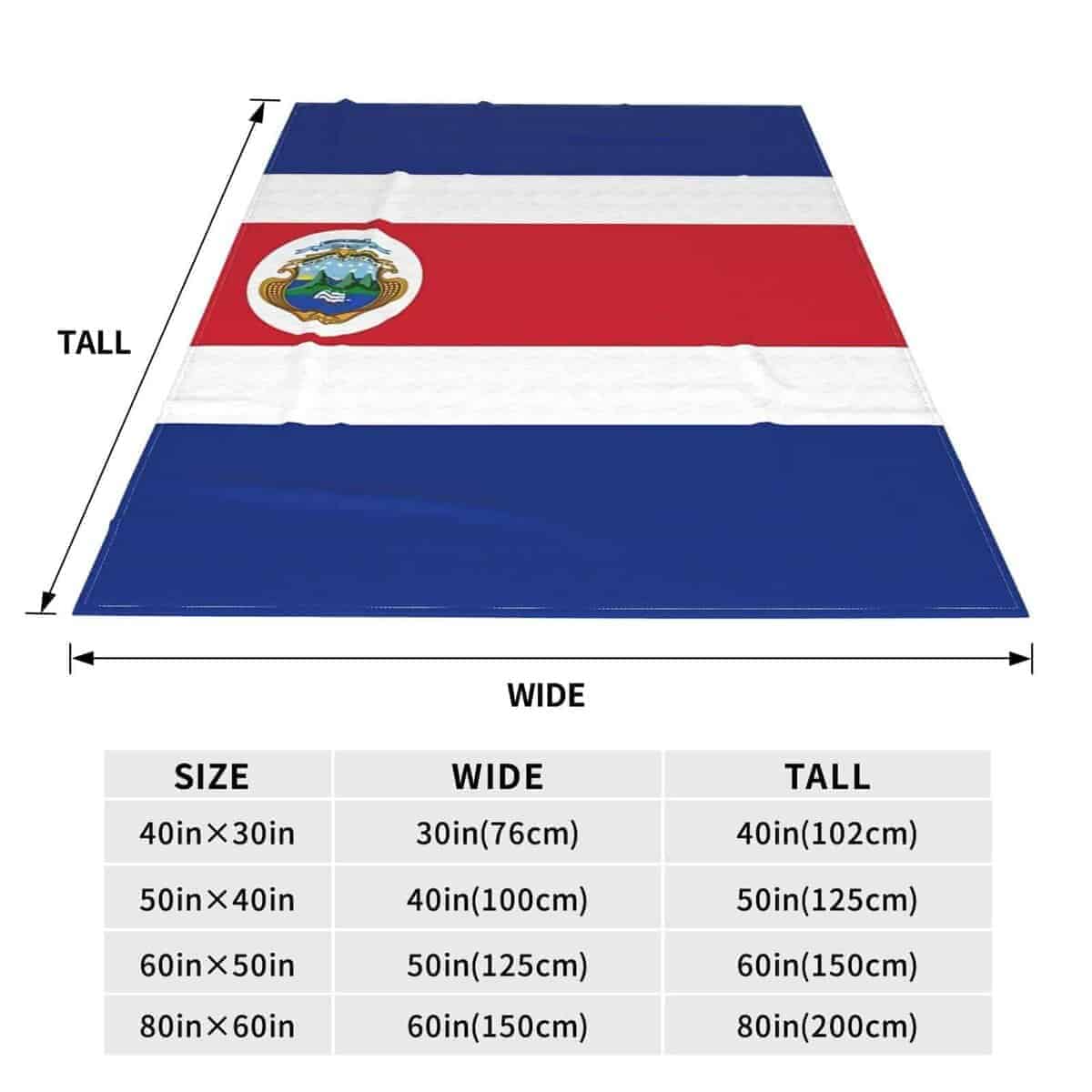 Manta de bandera de Costa Rica súper suave 60"x50" para - Imagen 5