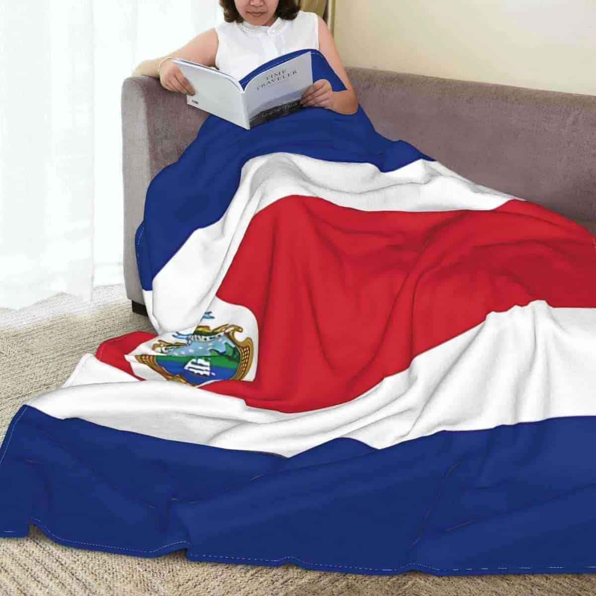 Manta de bandera de Costa Rica súper suave 60"x50" para - Imagen 8