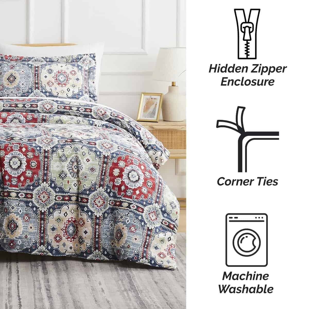 Juego de Funda nórdica Queen Oversized de -Multicolor - Imagen 7