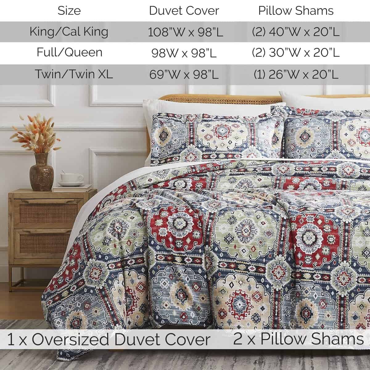 Juego de Funda nórdica Queen Oversized de -Multicolor - Imagen 3