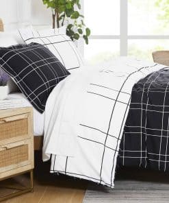 Juego de Funda de Edredón Reversible -Urban Grid Black