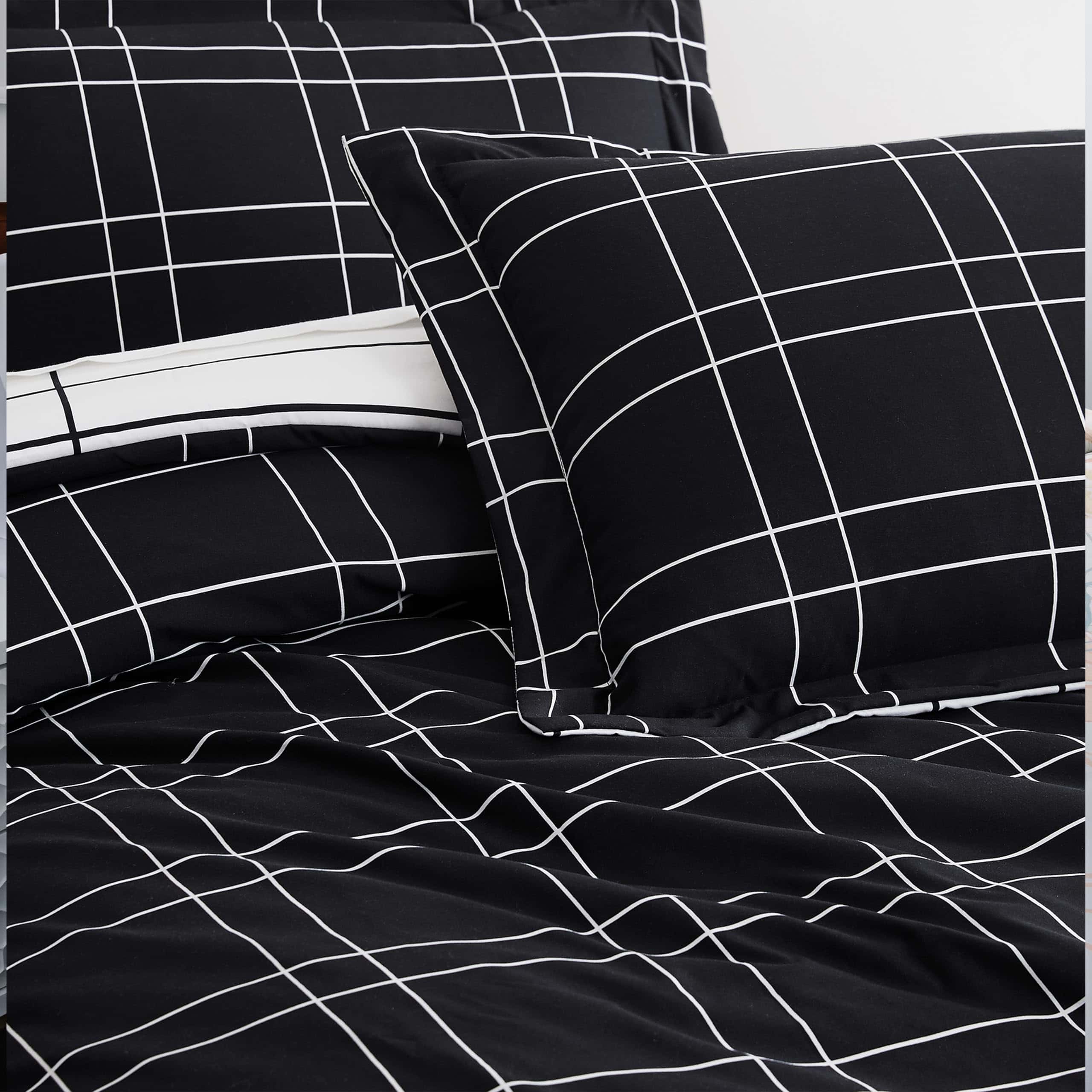 Juego de Funda de Edredón Reversible -Urban Grid Black - Imagen 6