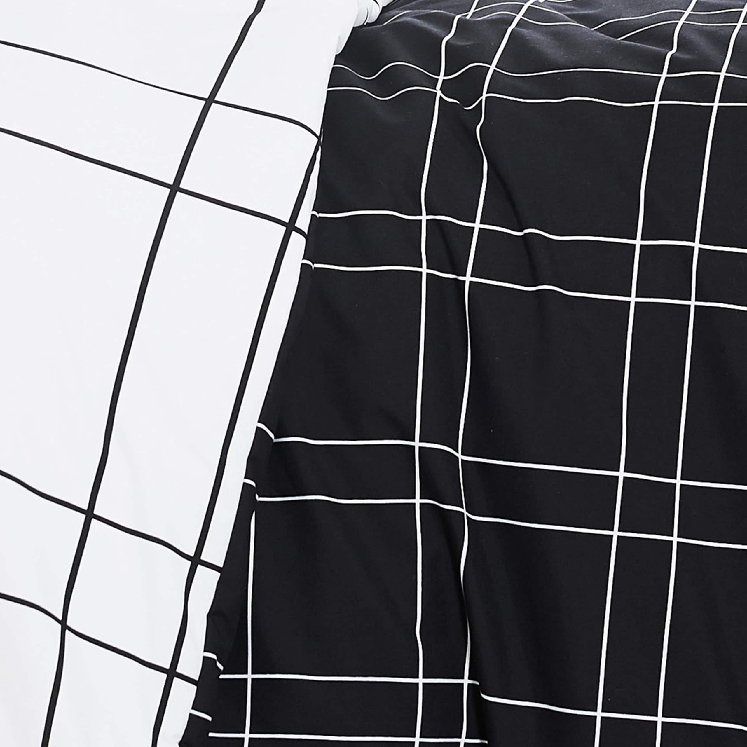 Juego de Funda de Edredón Reversible -Urban Grid Black - Imagen 4