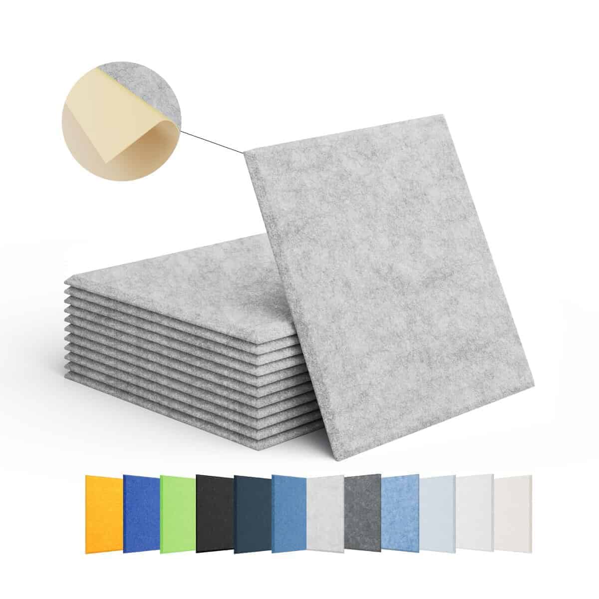 Panel Acústico Autoadhesivo Amantech 12 -is Plata)