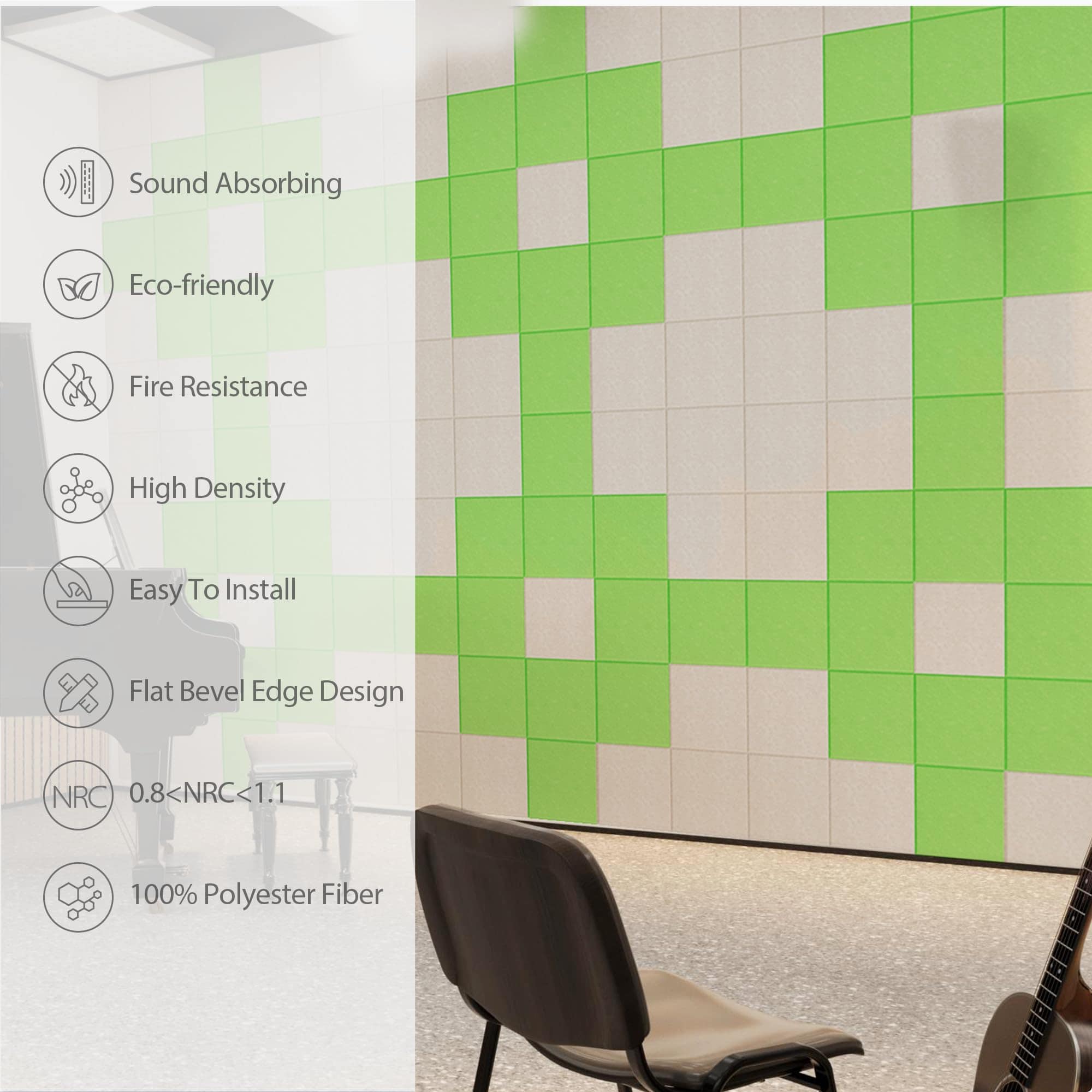 Panel Acústico Autoadhesivo Amantech de 12 -de Fruta) - Imagen 6