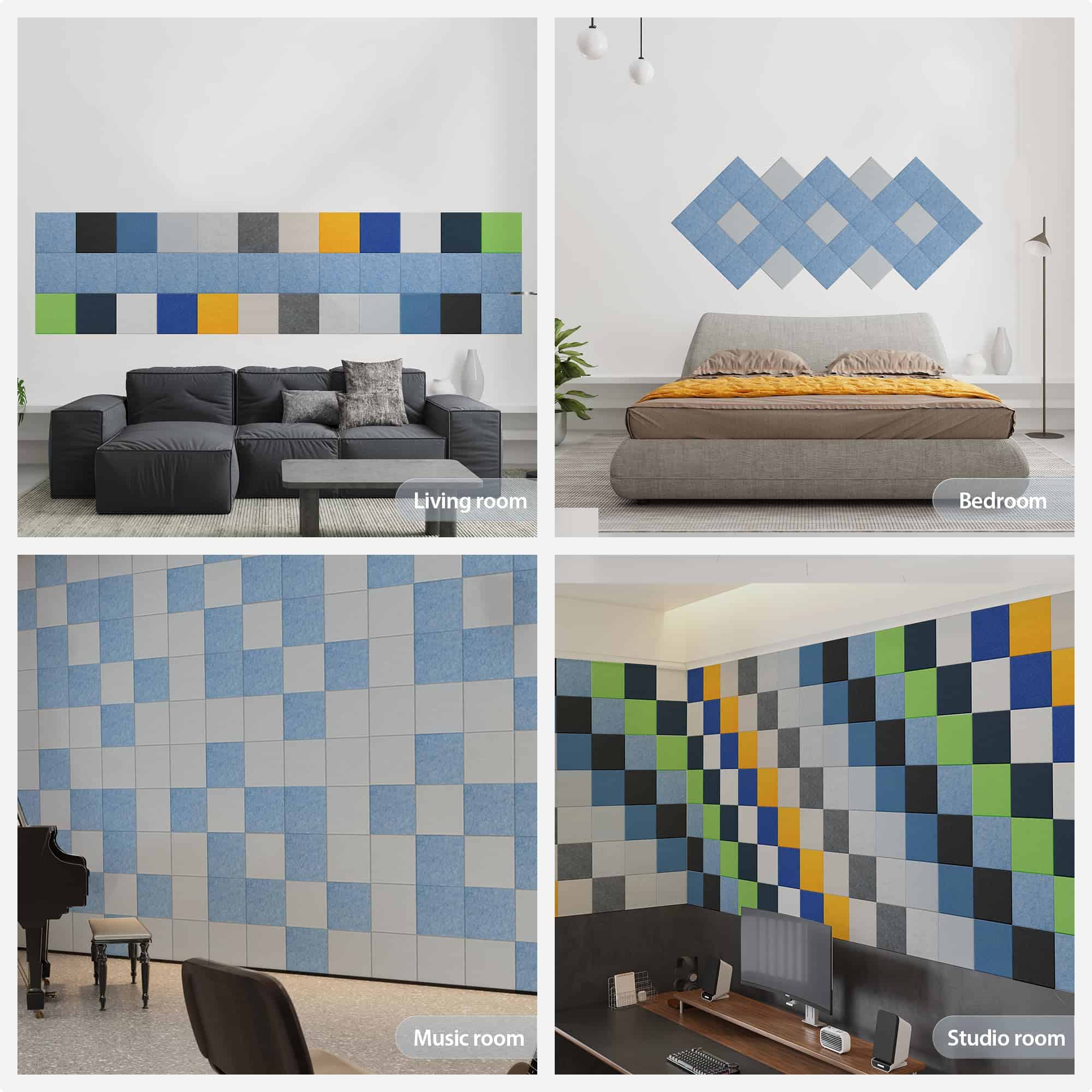 Panel Acústico Autoadhesivo de Espuma Amantech 12 Pack, - Imagen 8