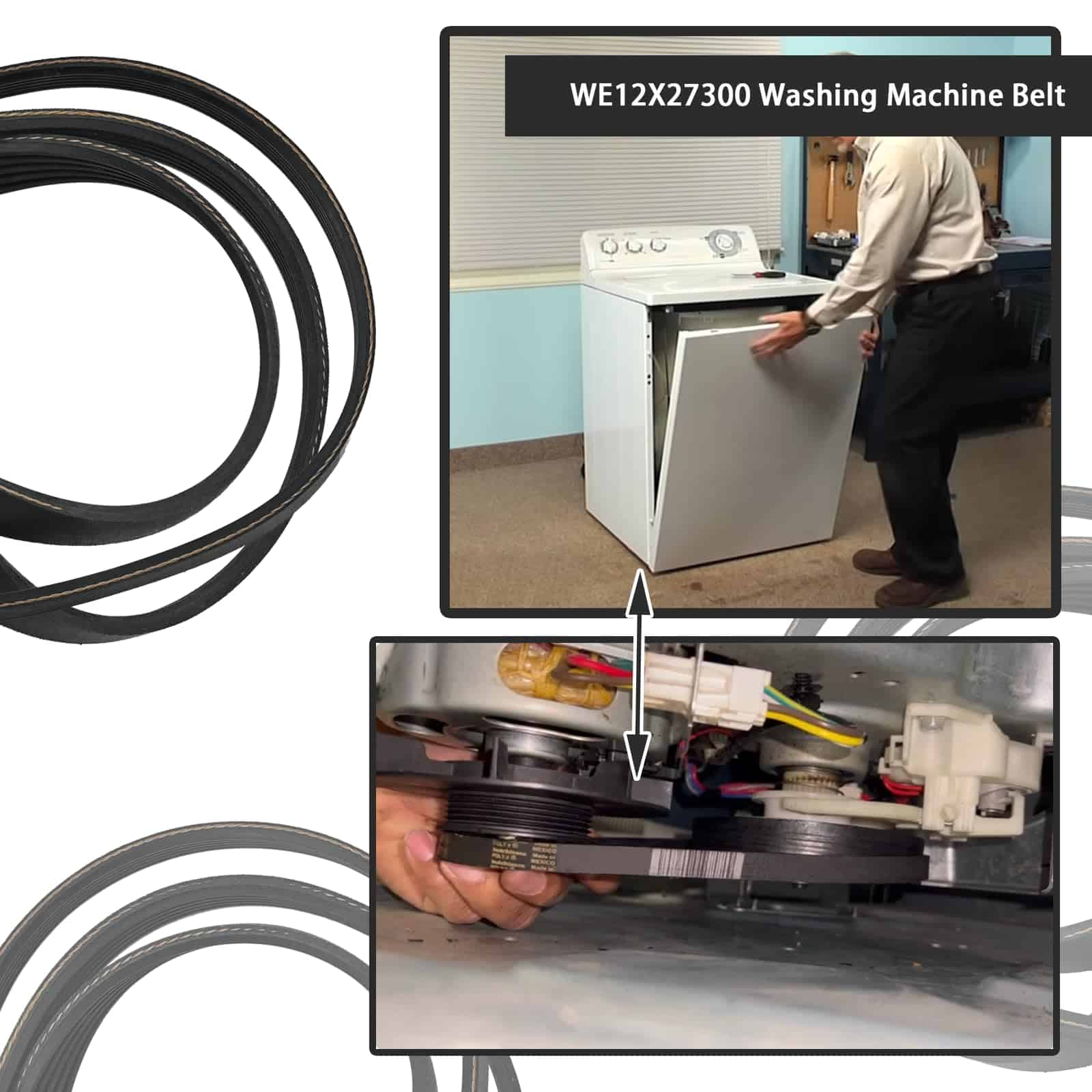 Correa de Lavadora WE12X27300 Compatible con Whirlpool - Imagen 5