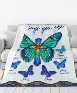 Manta de Mariposa Manta de Cruces con Mariposas Dios Dice
