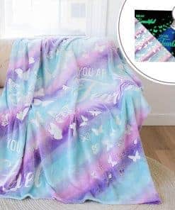 Manta de Mariposa Peluda Glow in The Dark de 59"X71" para