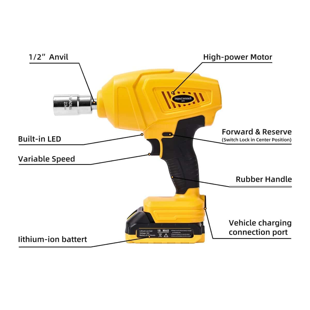 Gato eléctrico para coche TYAYT 18V 5 Ton Gato hidráulico - Imagen 6