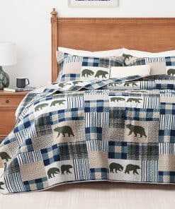 Juego de Edredón de Cabaña de Navidad PPOLCA King, Juego de