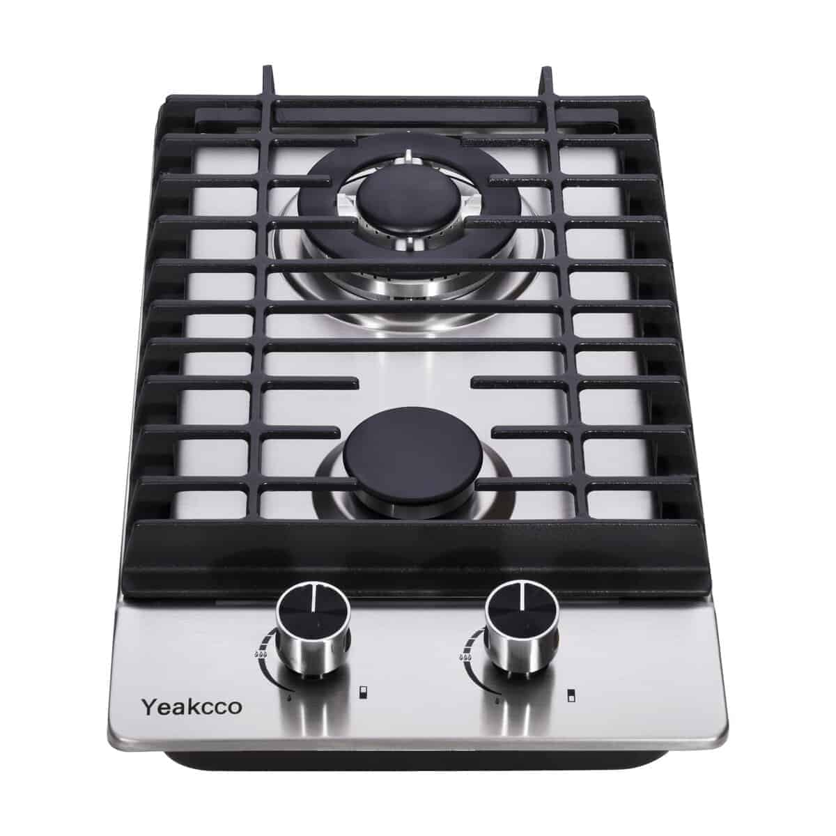 Yeakcco 12 Pulgadas Cocina de Gas, Integrado 2 Quemadores