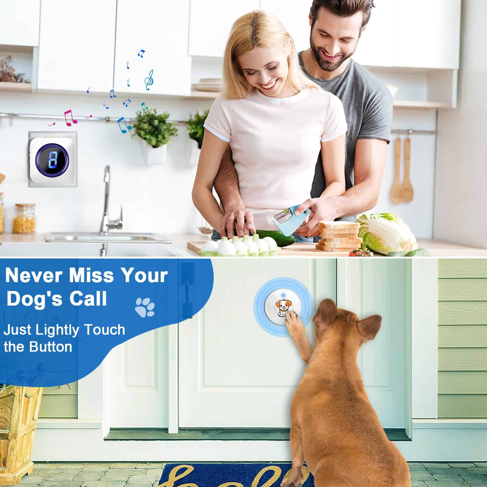 Timbre para Perro SURFOU para Entrenamiento de Interior de - Imagen 3