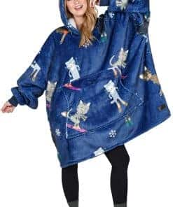 Manta Sudadera con Capucha Sobredimensionada con Estampado