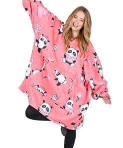 Manta con capucha de gran tamaño con estampado de panda de