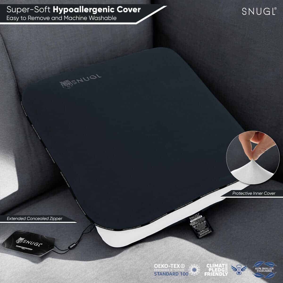 Cojín de Sofá de Espuma Viscoelástica SNUGL -Gris Oscuro - Imagen 4