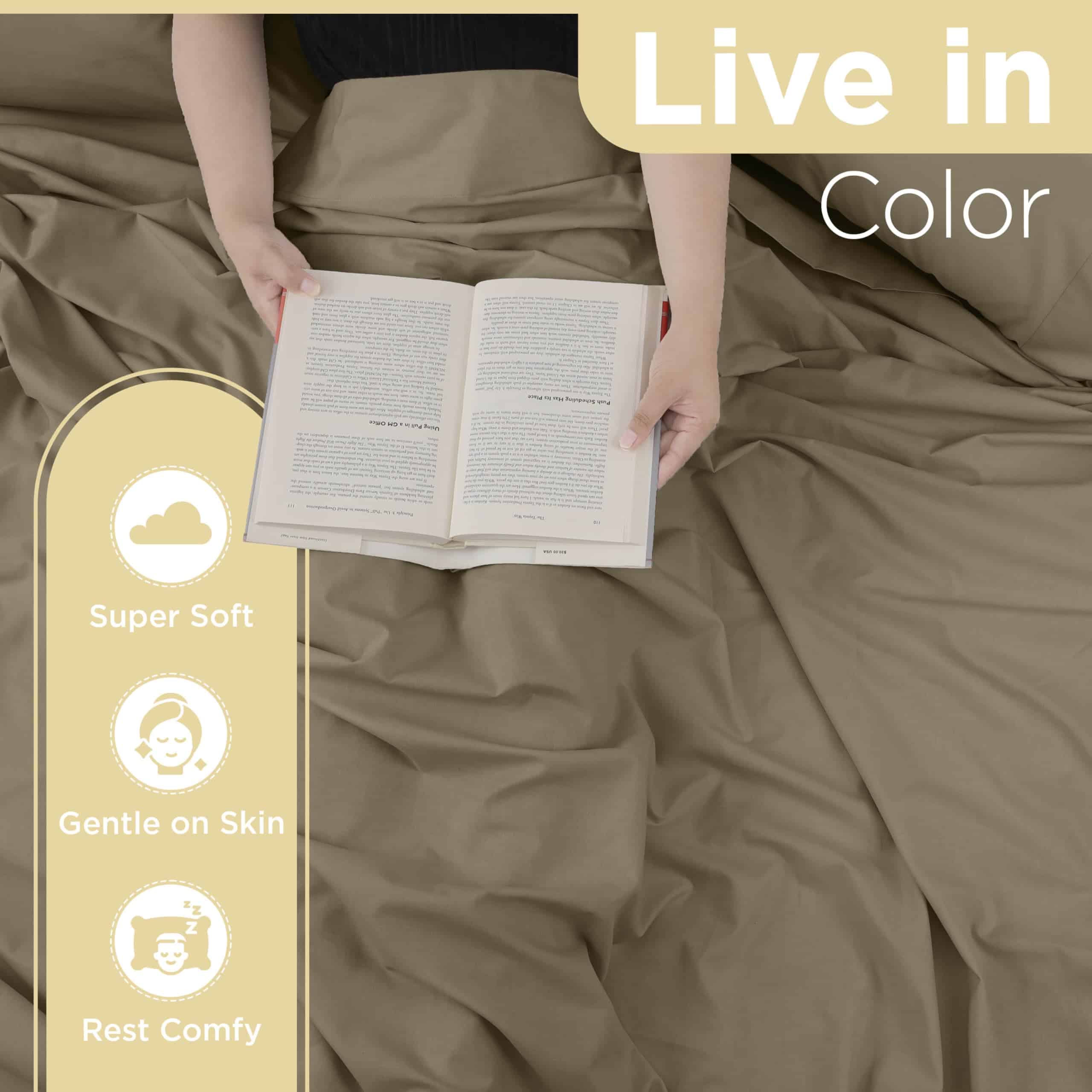 Juego de Sábanas de 4 Piezas para Cama King de Mezcla de - Imagen 6