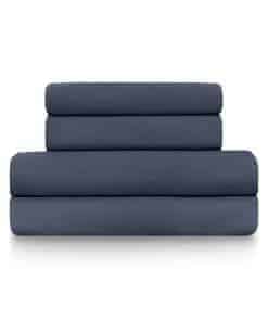 Juego de Sábanas de 4 Piezas de Mezcla de -Azul Marino