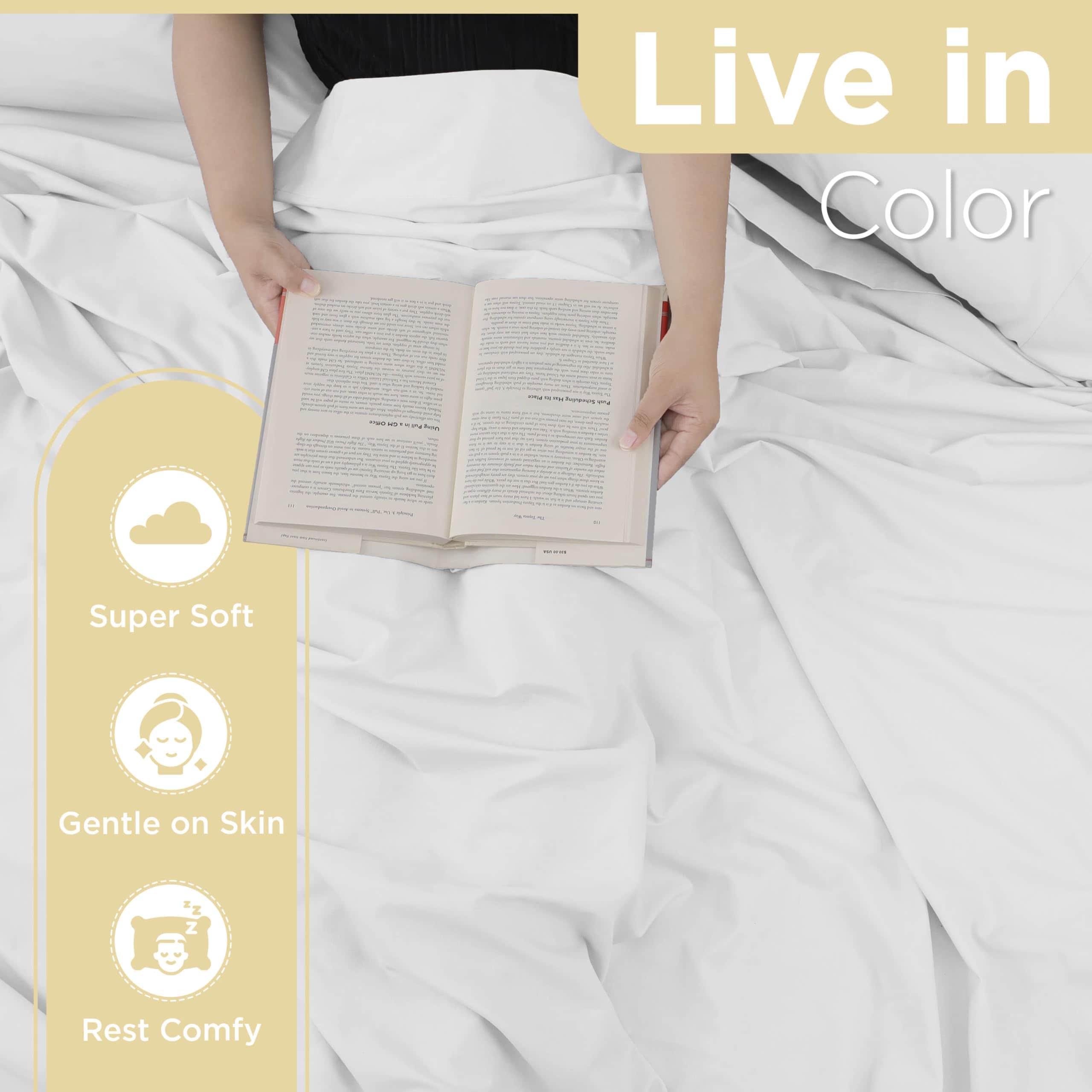 Juego de sábanas de cama de algodón mezclado de 4 piezas - Imagen 6