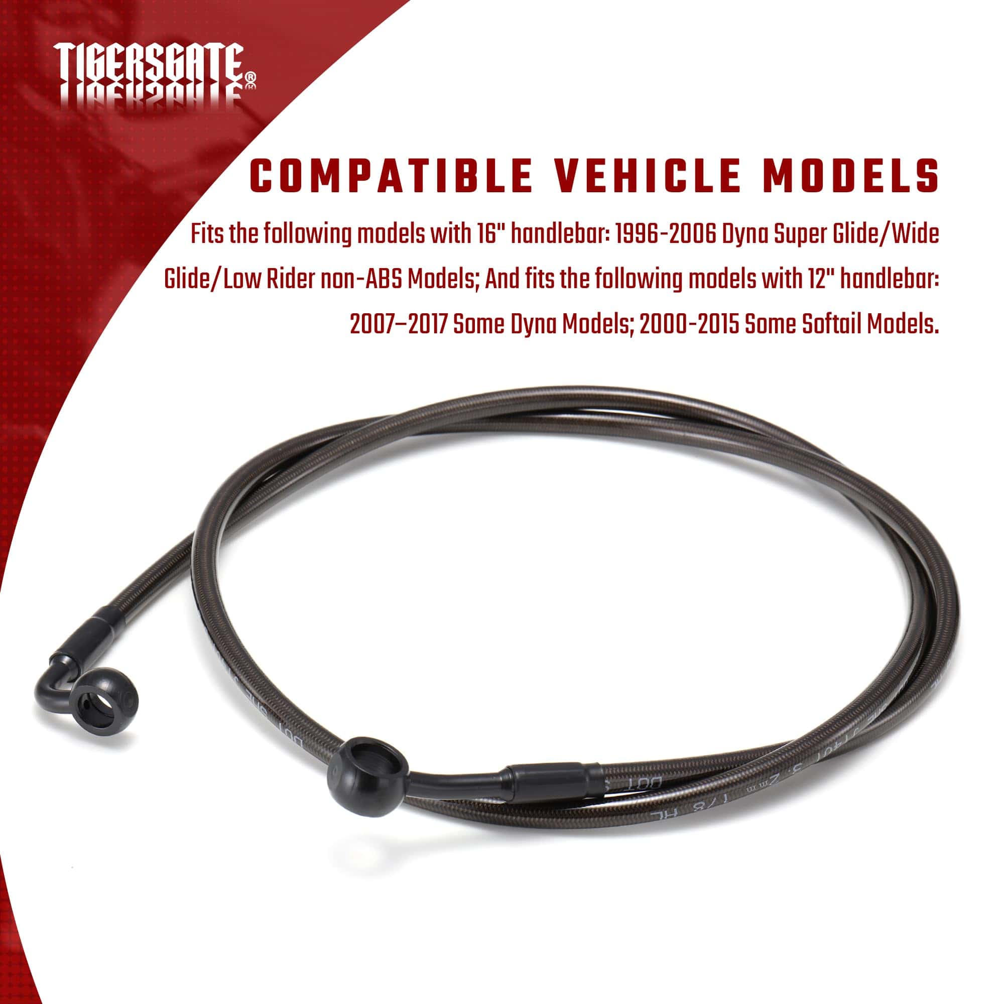 TIGERSGATE Dyna/Softail Ape Hangers Extended Front Brake - Imagen 8