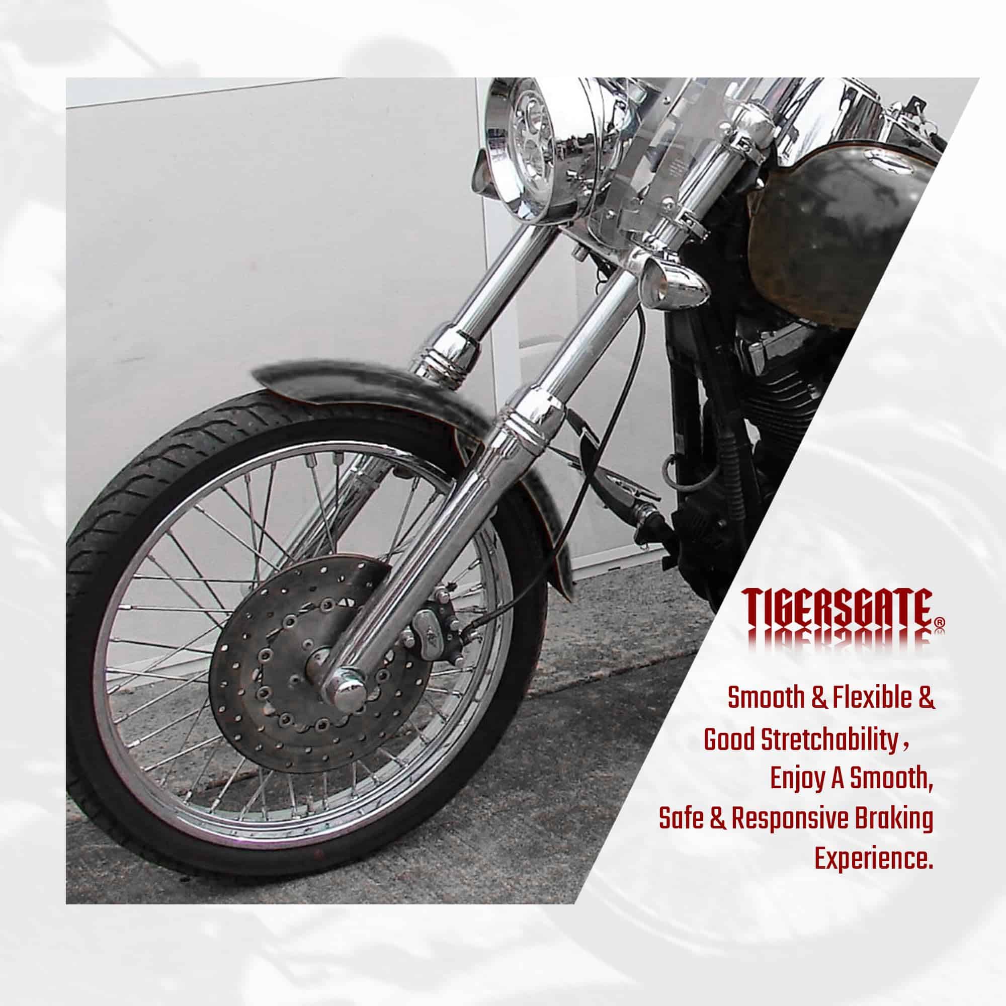 TIGERSGATE Dyna/Softail Ape Hangers Extended Front Brake - Imagen 3