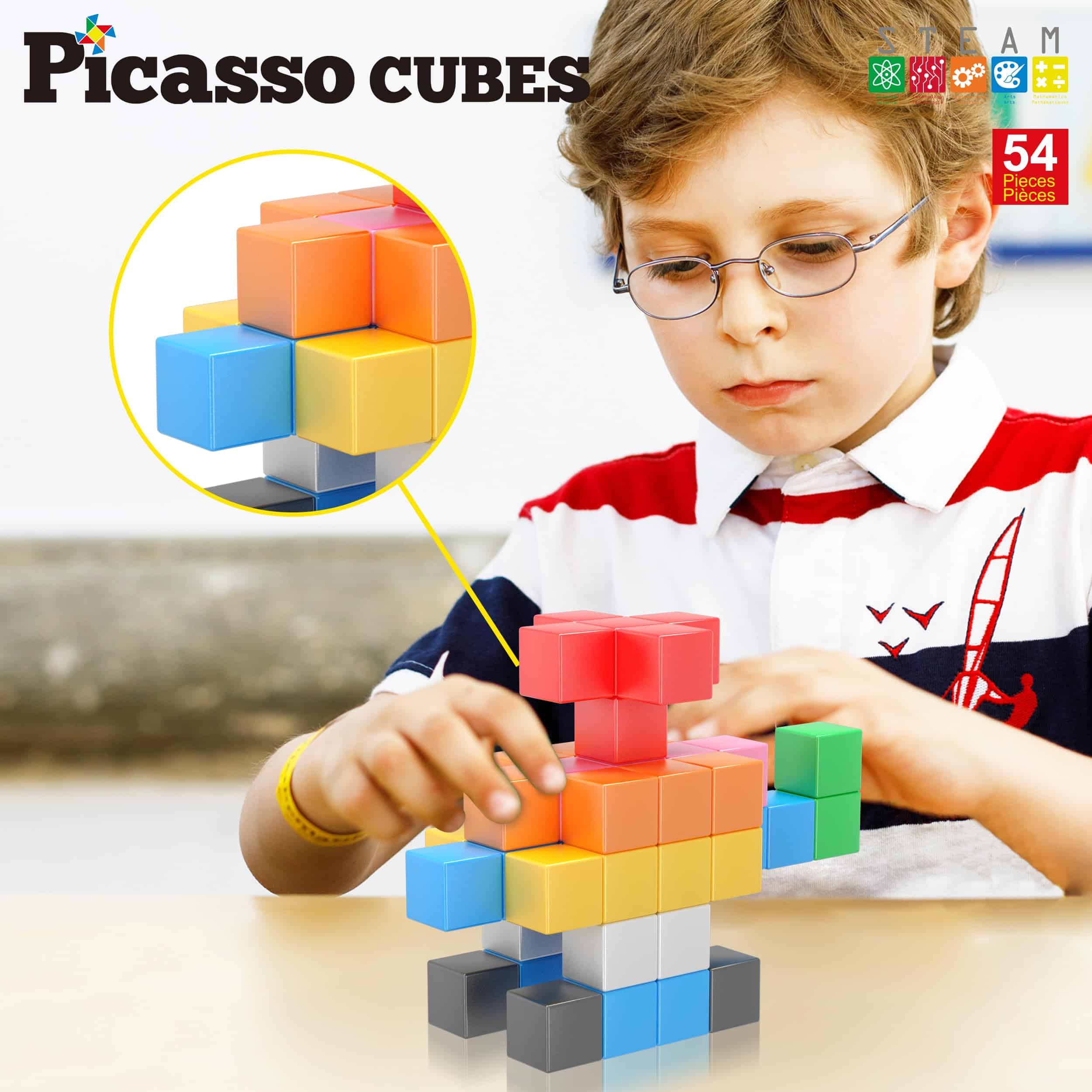 Bloques de construcción de cubo magnético PicassoTiles 1.2" - Imagen 3