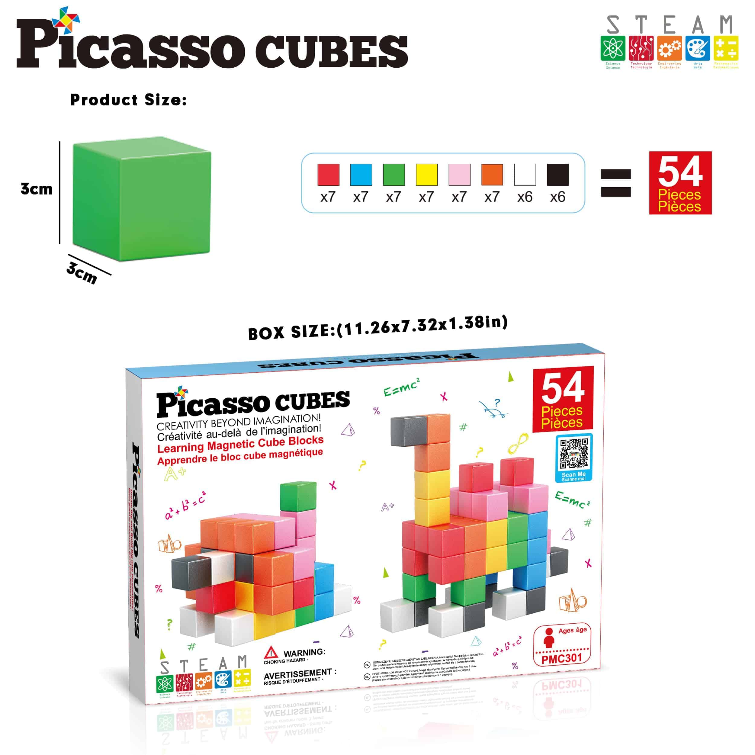 Bloques de construcción de cubo magnético PicassoTiles 1.2" - Imagen 6