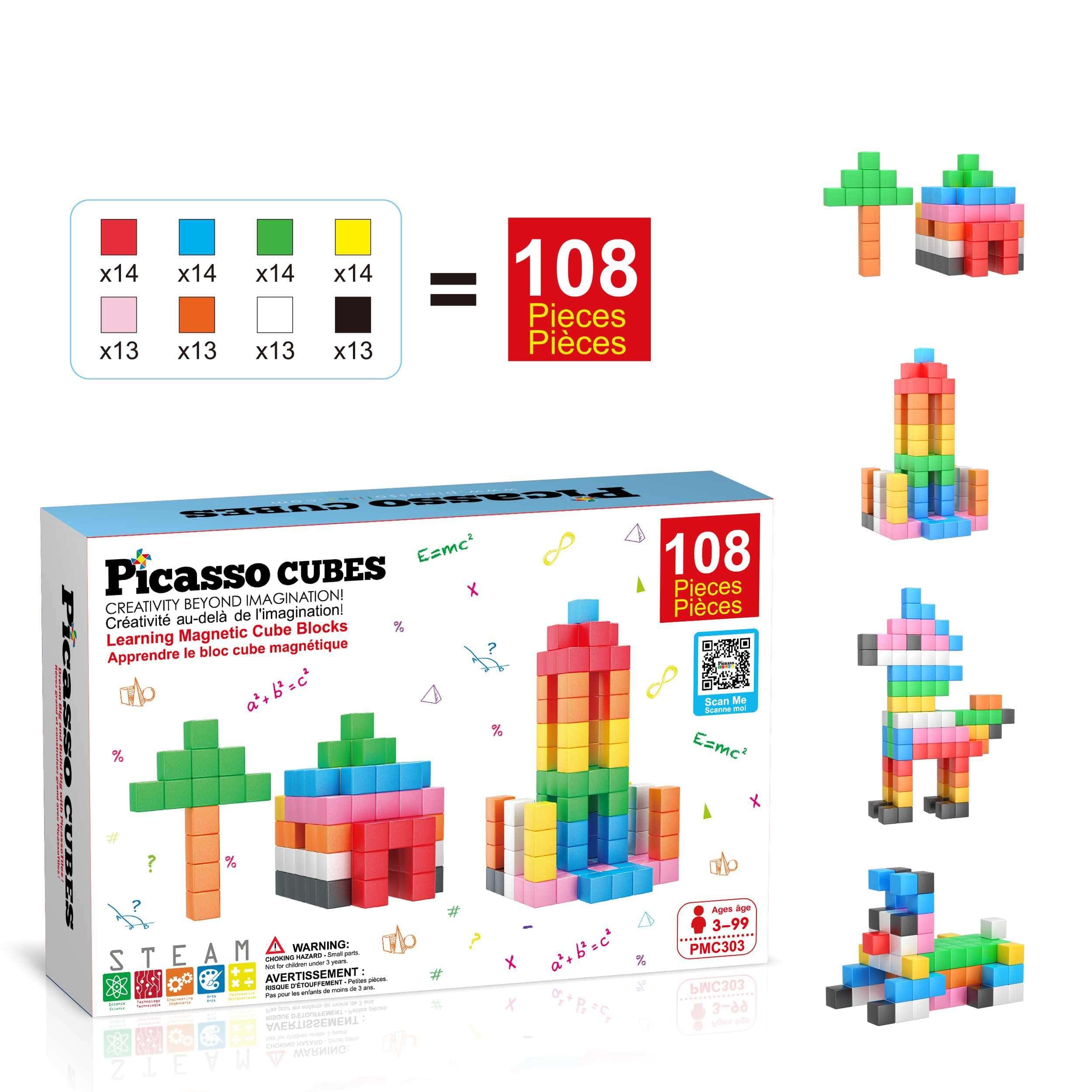 Bloques de Construcción de Cubo de Imanes PicassoTiles 108 - Imagen 6