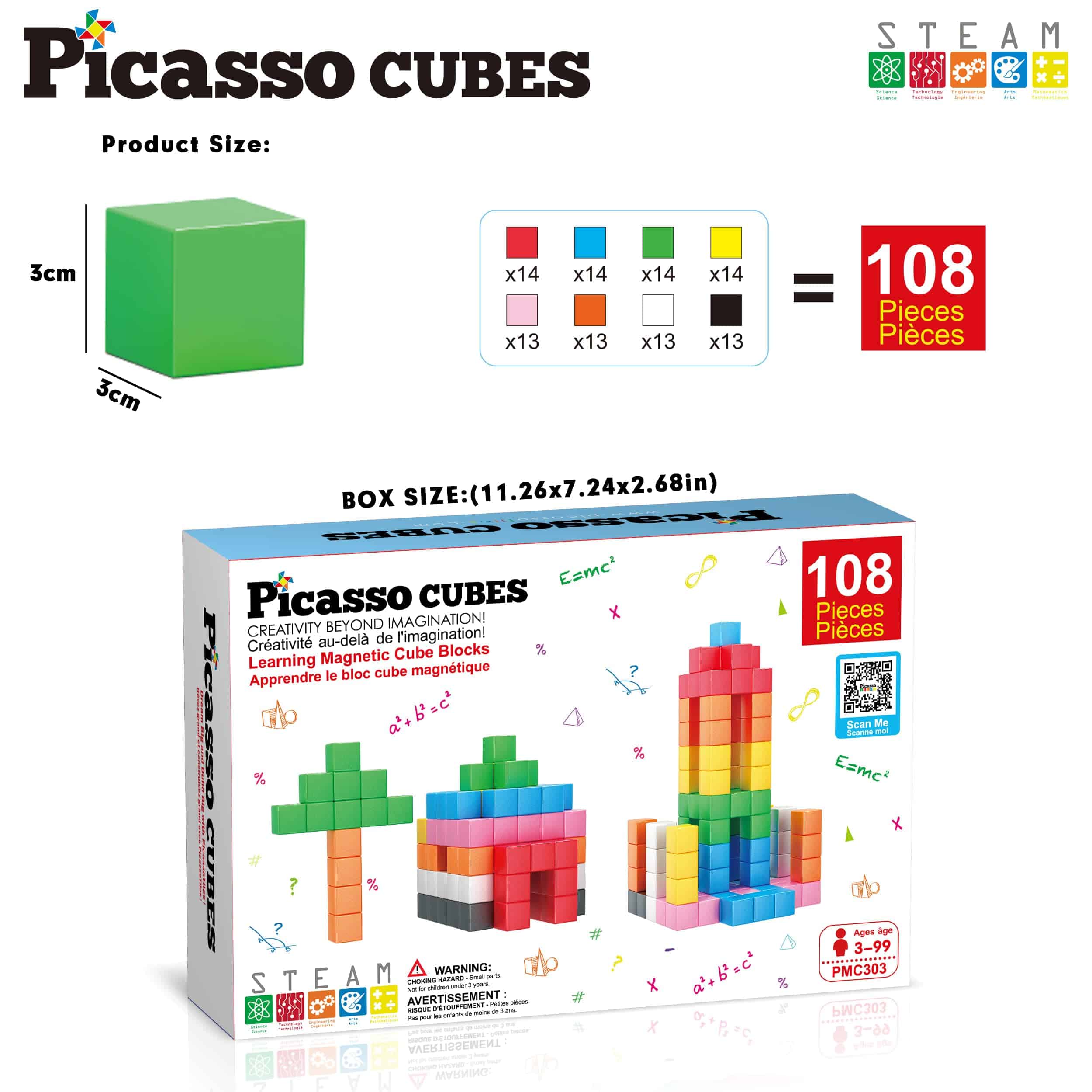 Bloques de Construcción de Cubo de Imanes PicassoTiles 108 - Imagen 8