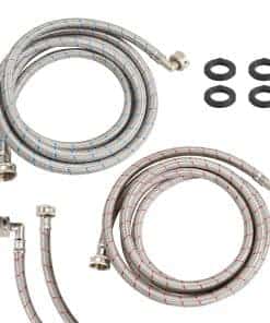 Juego de 2 Mangueras de Lavadora de Acero Inoxidable de 12