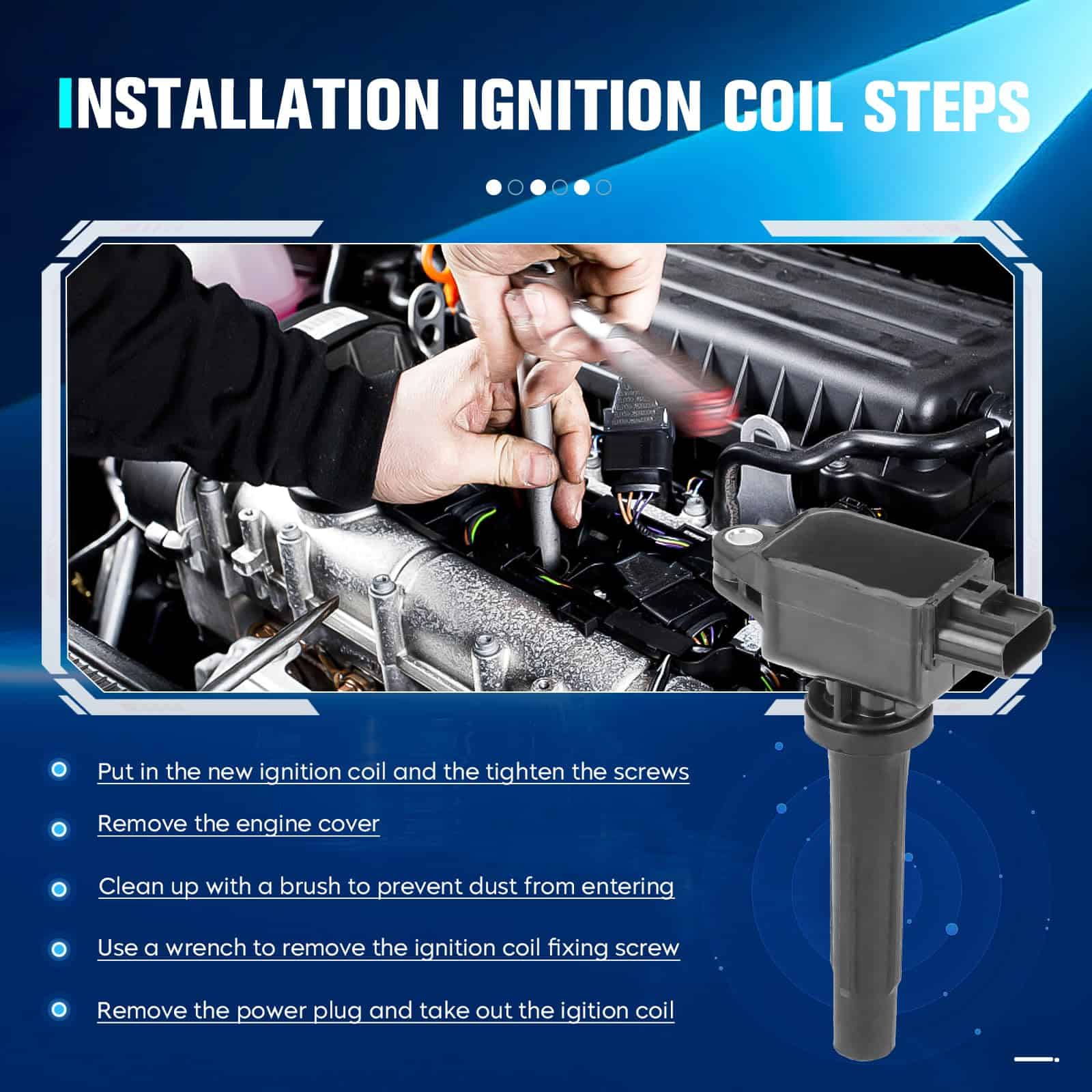 Conjunto de 4 Bobinas de Encendido Compatible con Mazda 3 6 - Imagen 8