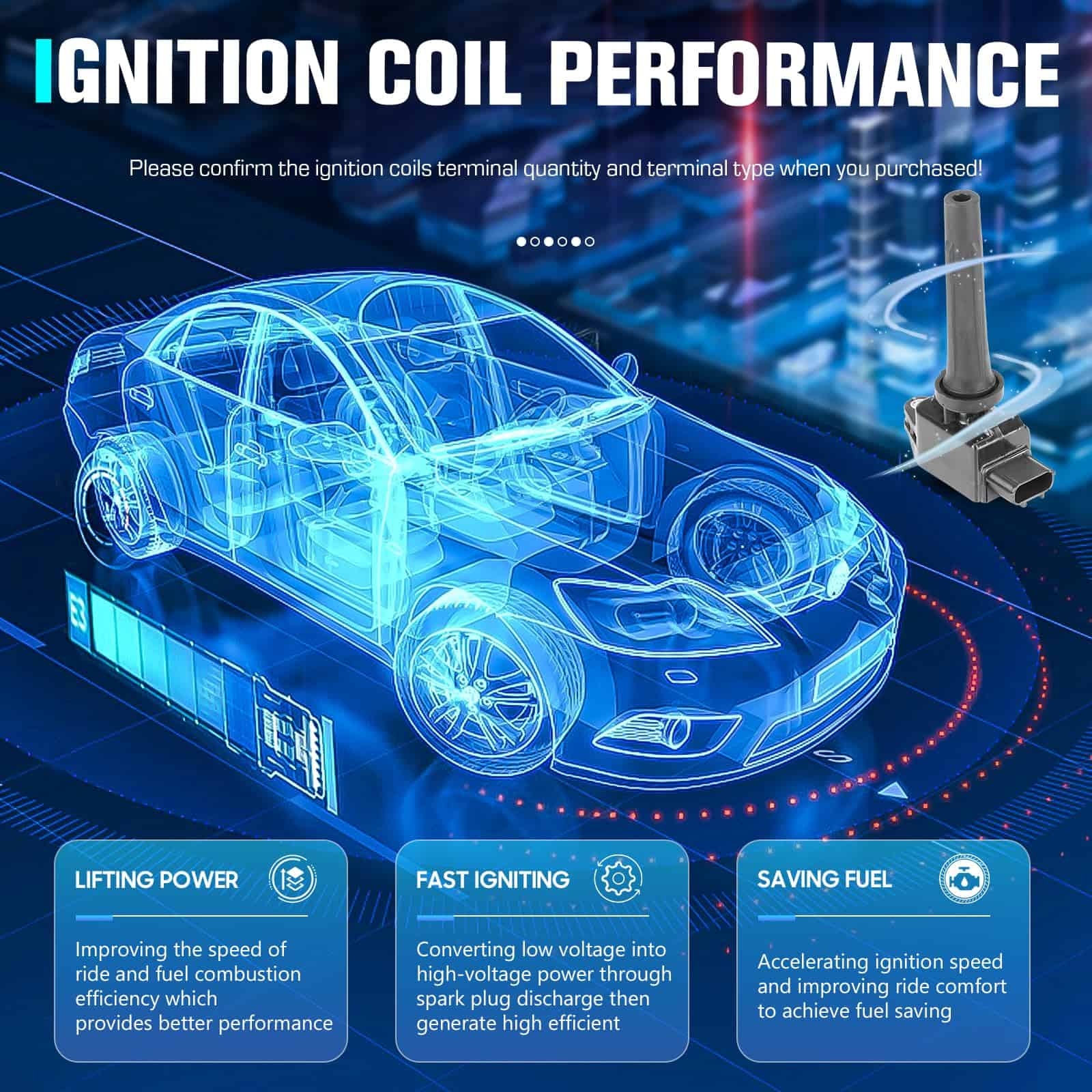 Conjunto de 4 Bobinas de Encendido Compatible con Mazda 3 6 - Imagen 3