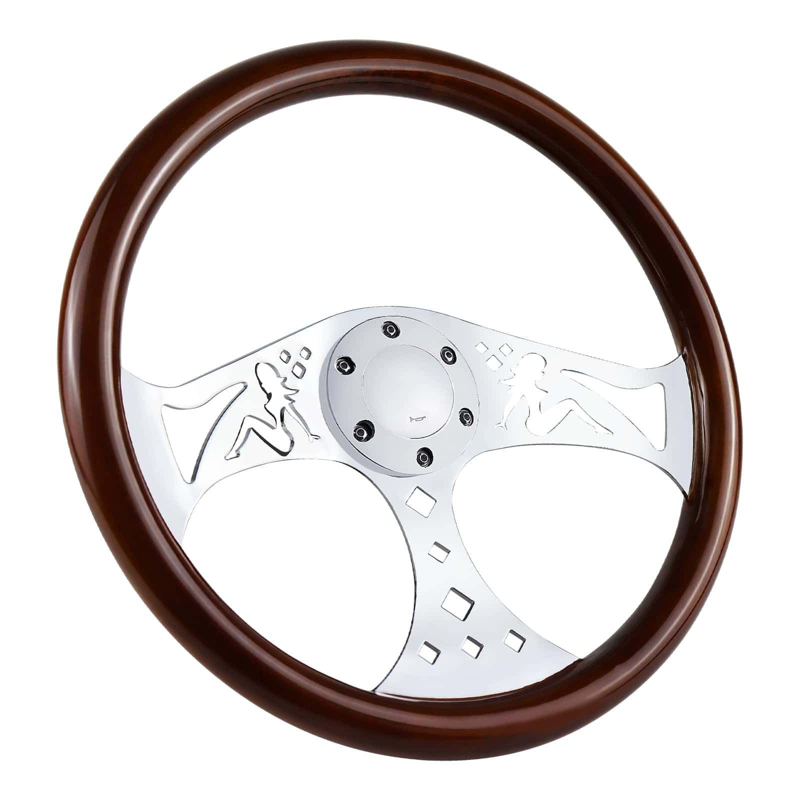 Volante de Carreras de Madera de 15 Pulgadas Estilo Clásico