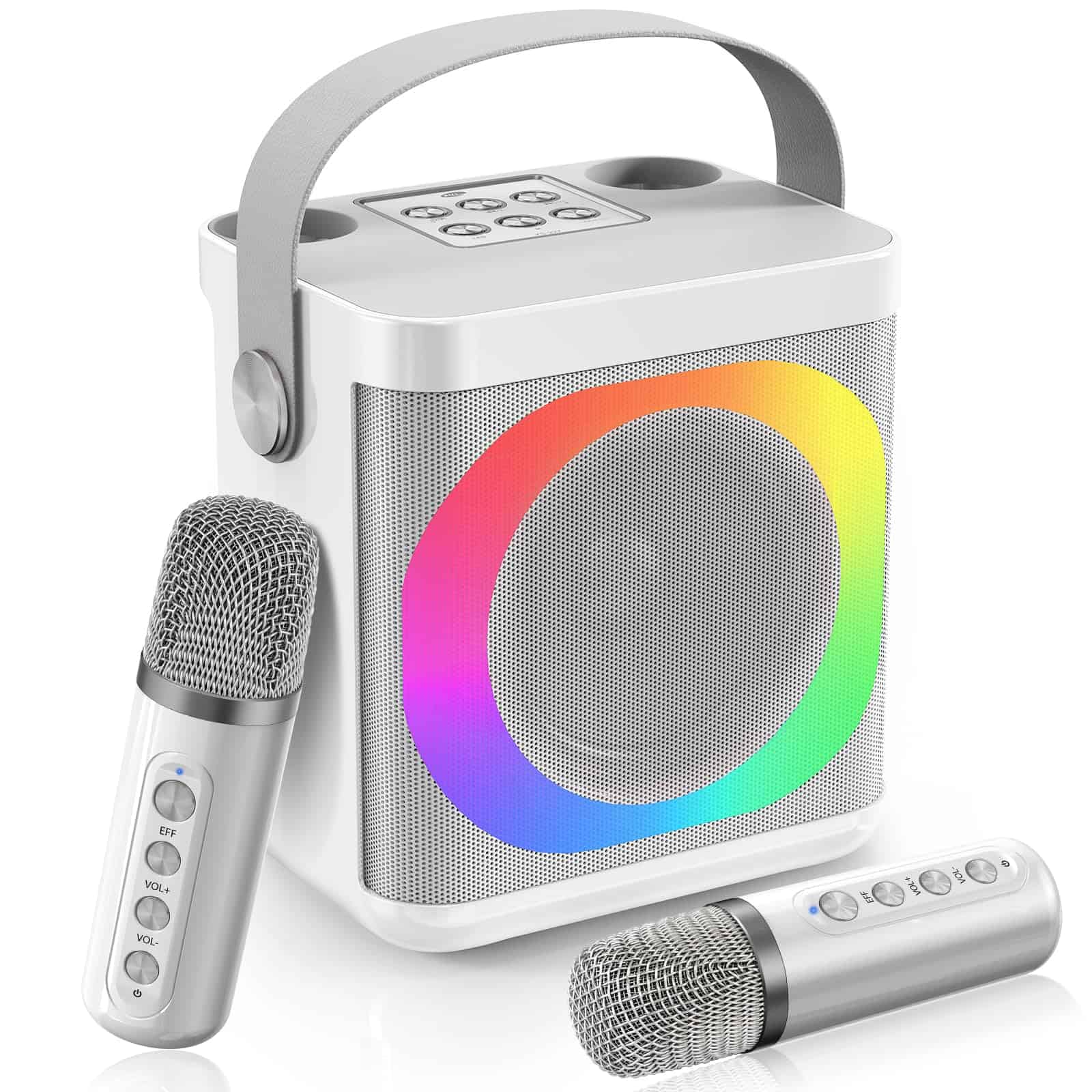 Máquina de Karaoke con 2 Micrófonos Inalámbricos para