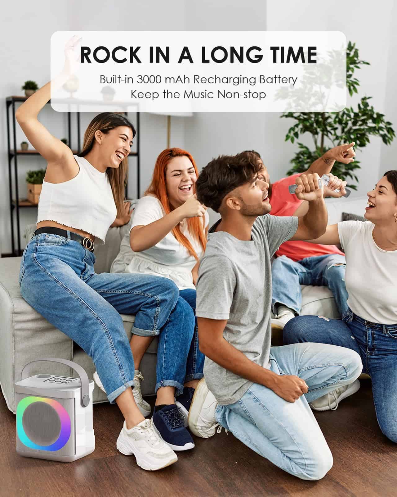 Máquina de Karaoke con 2 Micrófonos Inalámbricos para - Imagen 5