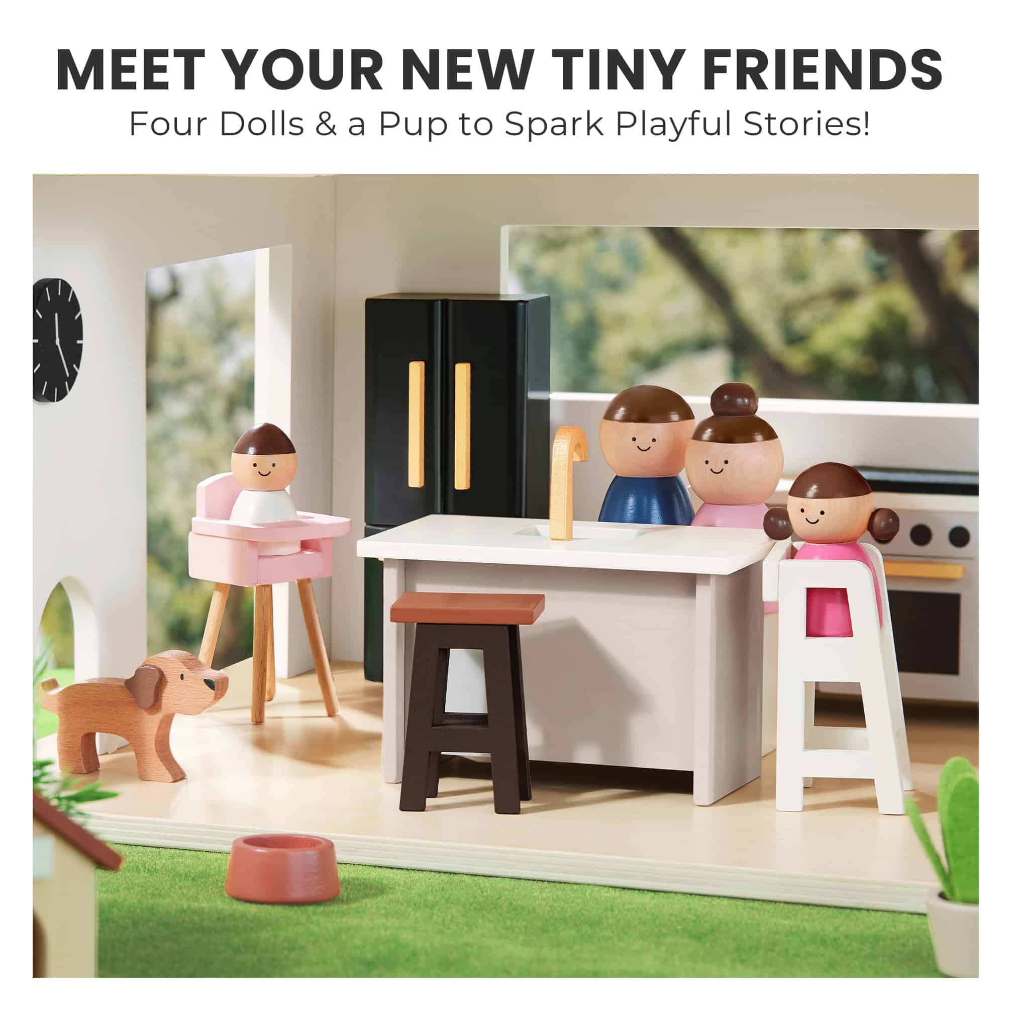 Casa de Muñecas Tiny Land, Casa de Muñecas Familiar Moderna - Imagen 3