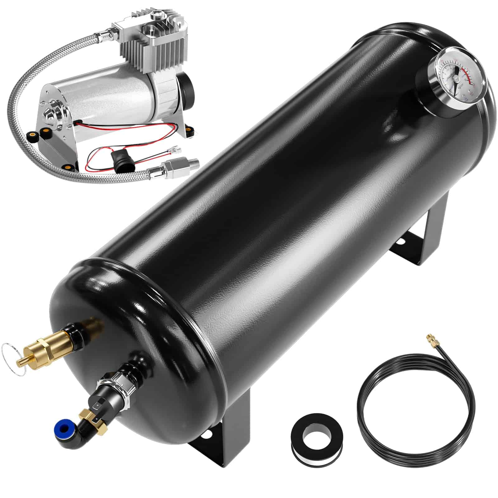 Compresor de Aire 150PSI 12V con Tanque 1.59 Galones,