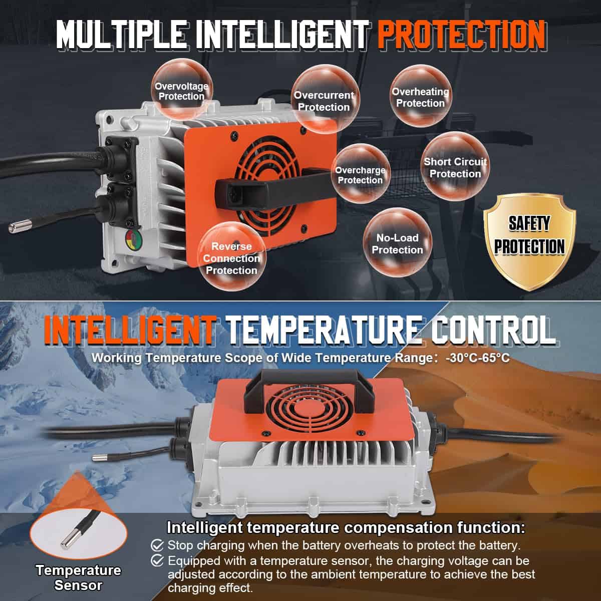 Cargador de batería para carrito de golf de 48V 18A para - Imagen 5