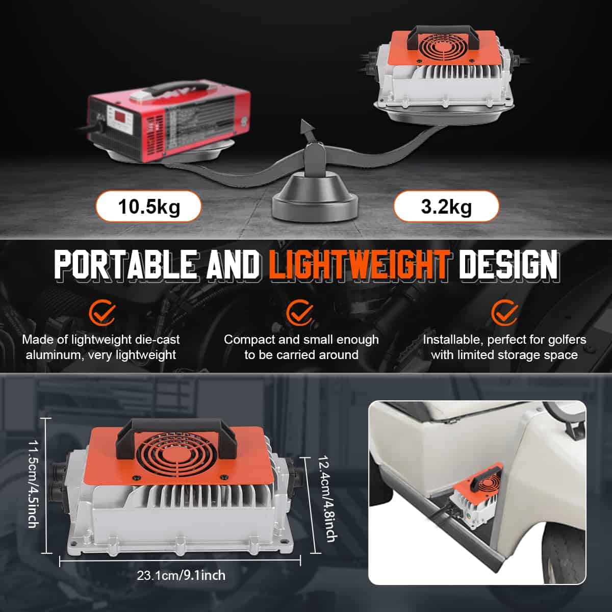 Cargador de batería para carrito de golf de 48V 18A para - Imagen 9