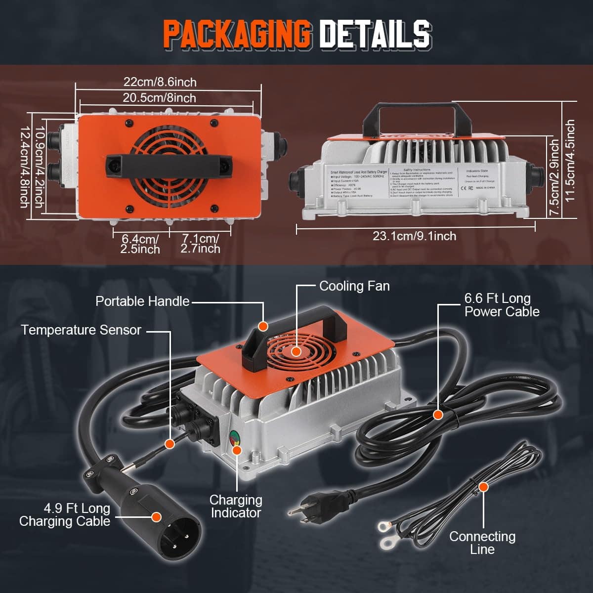 Cargador de batería para carrito de golf de 48V 18A para - Imagen 10