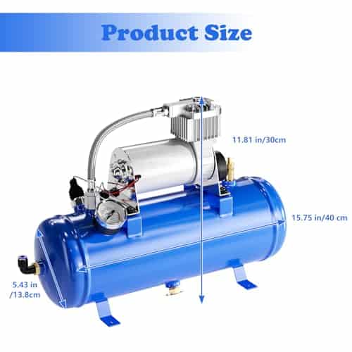 Compresor de Aire de 150PSI 12V con Tanque 1.59 Galones, - Imagen 3