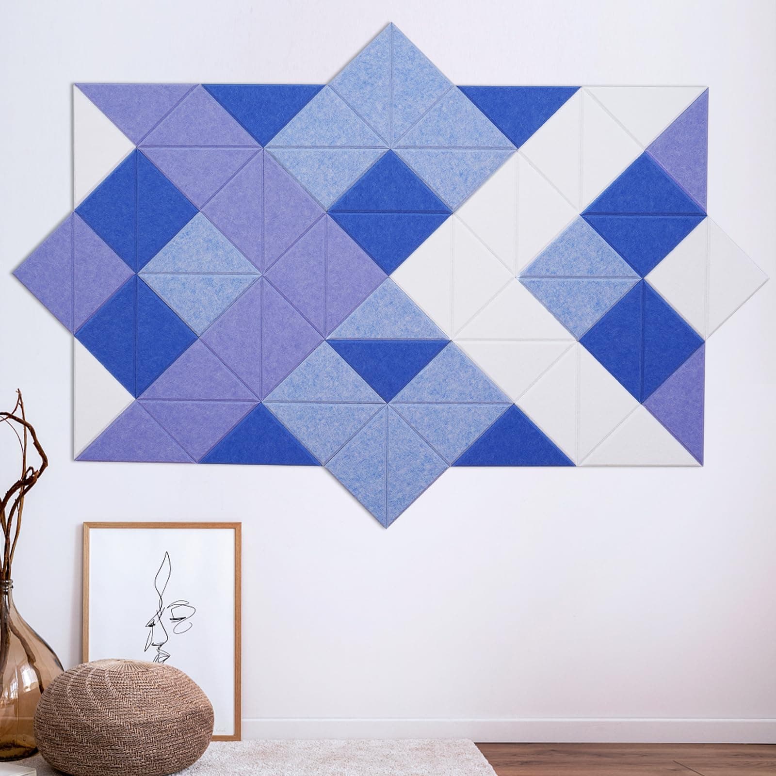 Panel acústico triangular autoadhesivo Tutmyrea de 64