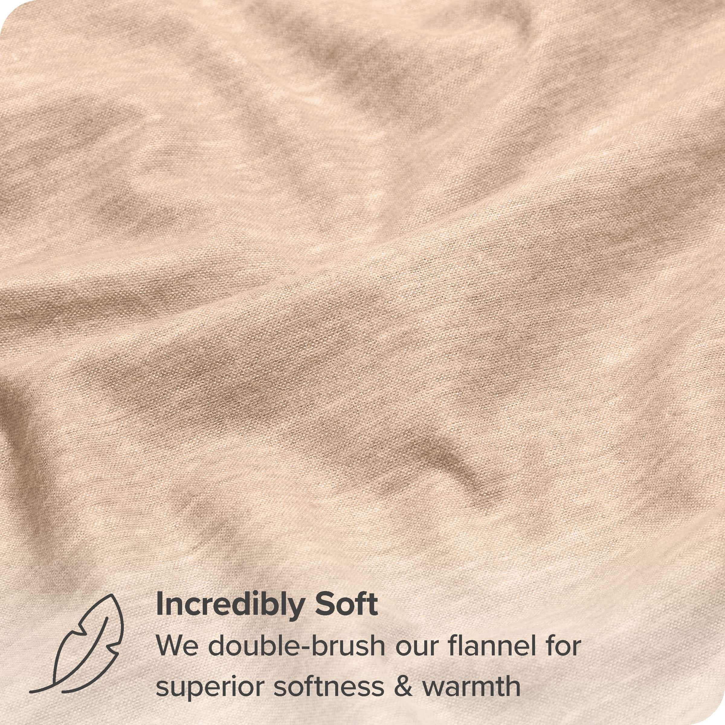 Juego de sábanas de franela Bare Home Prints, -Avena jaspead - Imagen 3