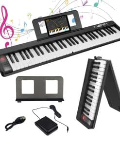 FVEREY Teclado de Piano Plegable de 61 Teclas, Teclado