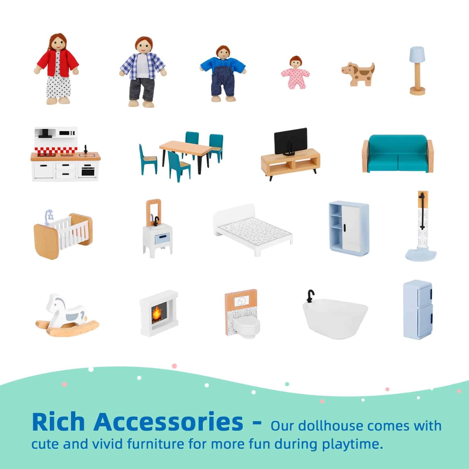 Casa de Muñecas de Madera OOOK con Ascensor Levadizo - 2.6 - Imagen 8