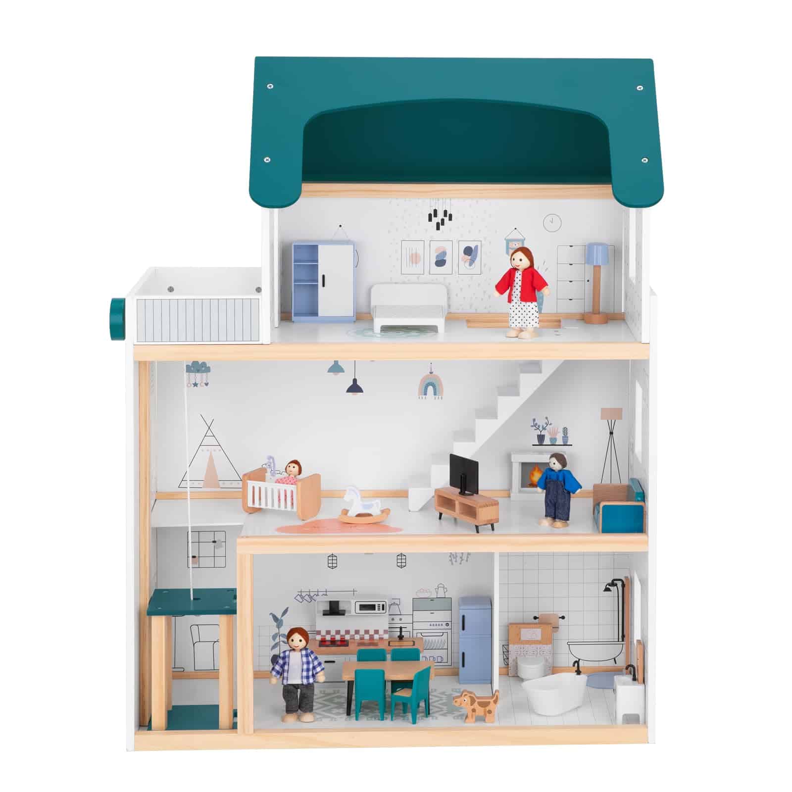 Casa de Muñecas de Madera OOOK con Ascensor Levadizo - 2.6 - Imagen 10