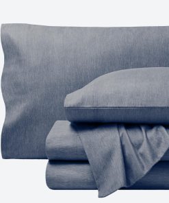 Juego de sábanas de franela Bare Home 100% -Azul jaspeado