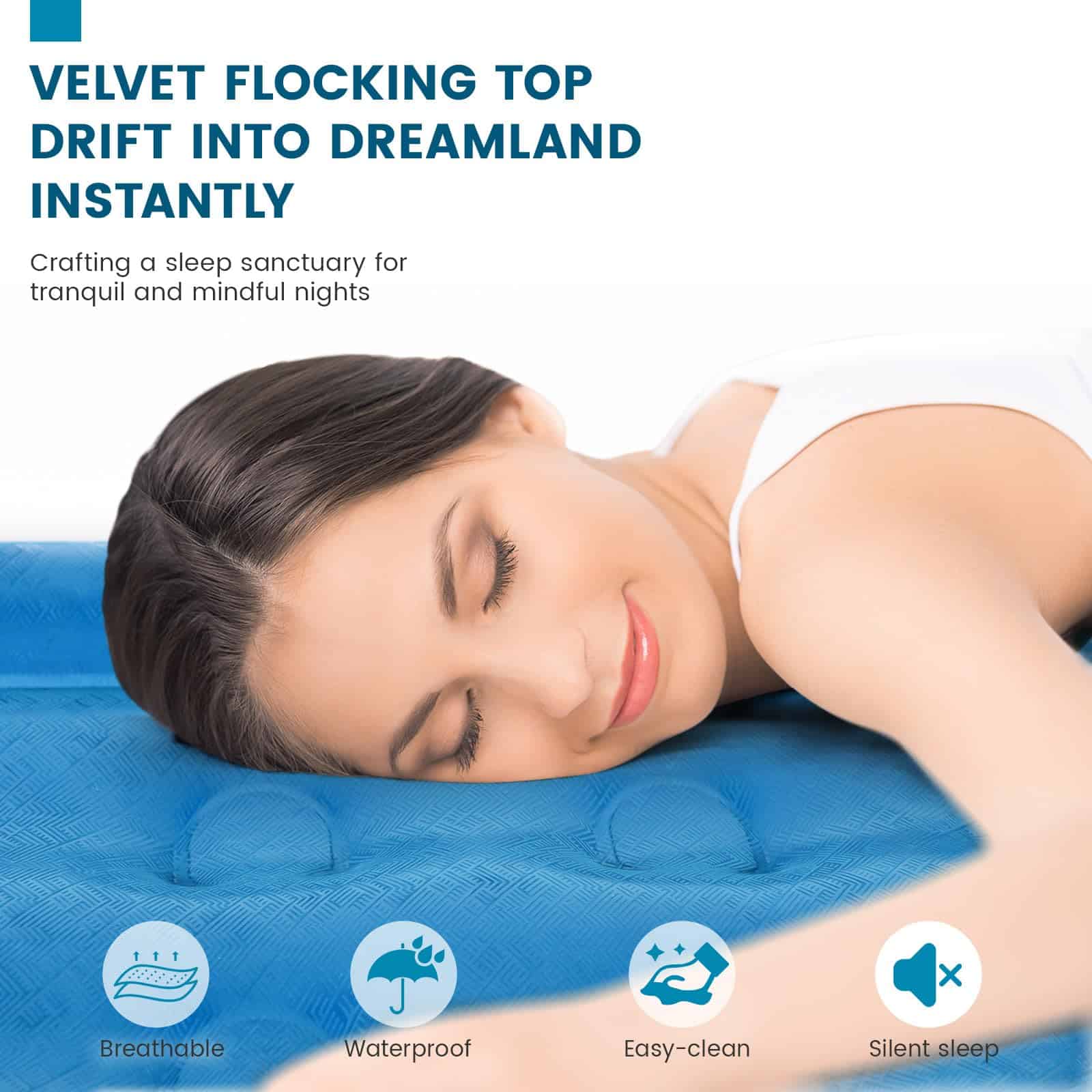 Colchón de Aire de Lujo SULDUO Queen con Bomba -Azul - Imagen 4